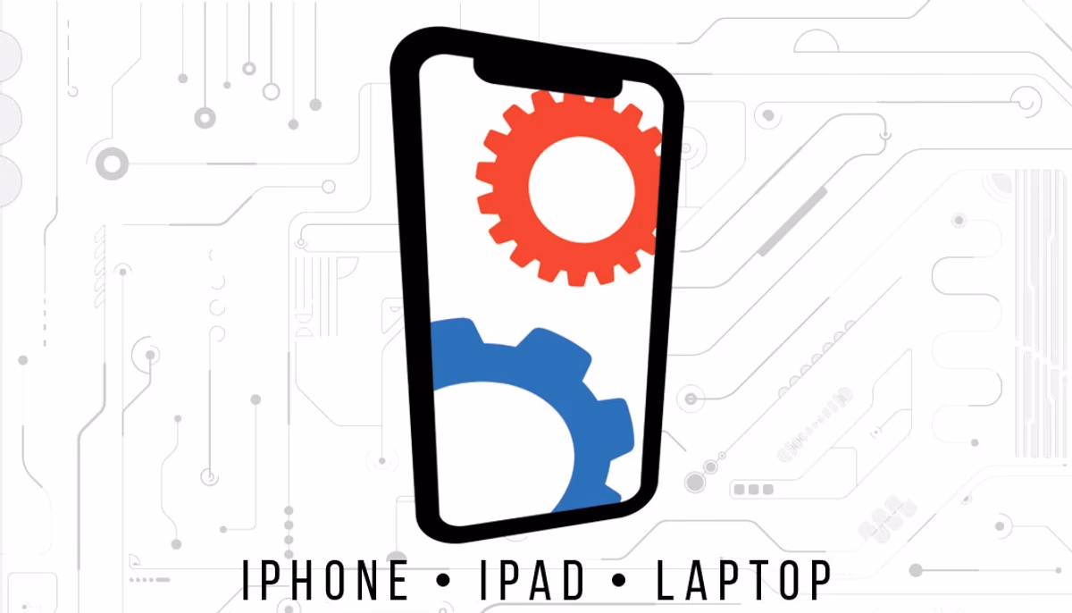 iPhone Repair Solutions business card back with motherboard circuitry Spot UV design by Desque