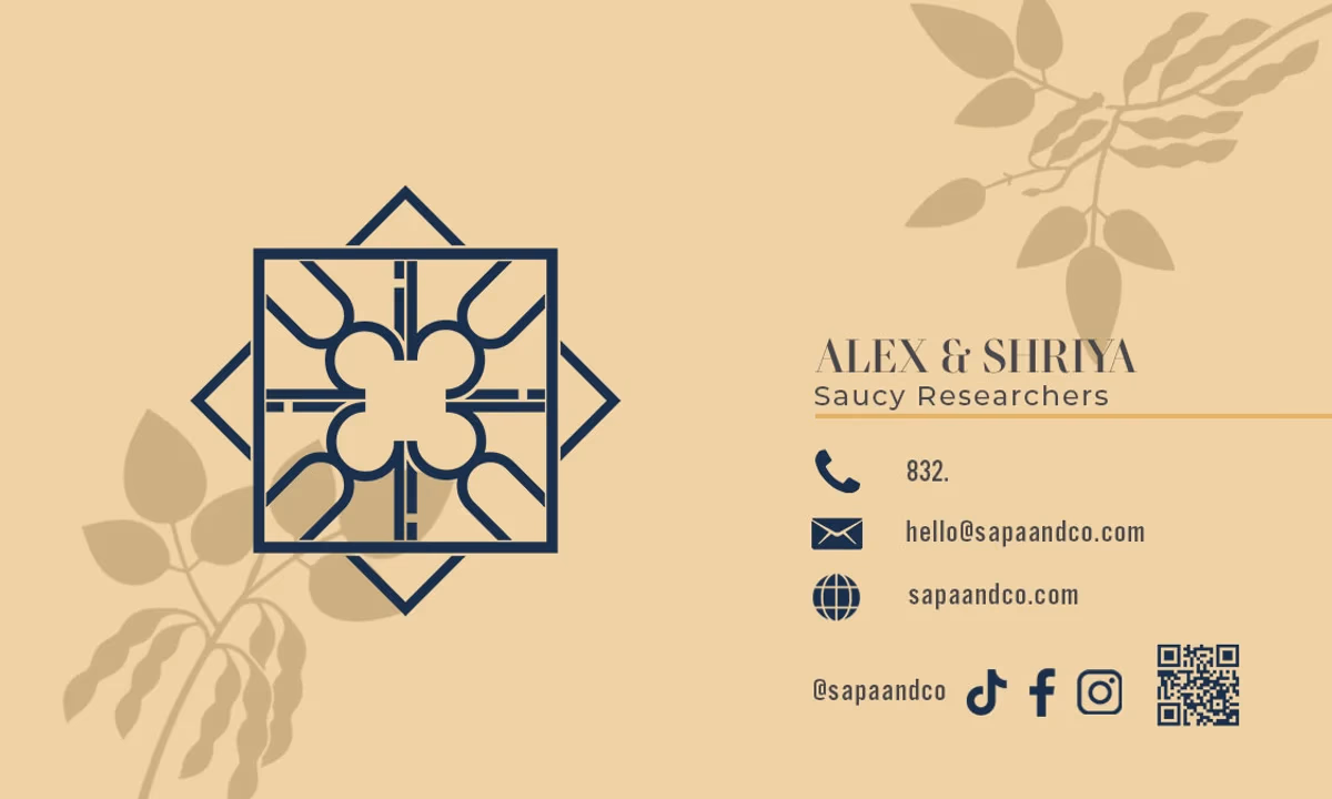 Sapa and Co business card front with logo designed by Desque
