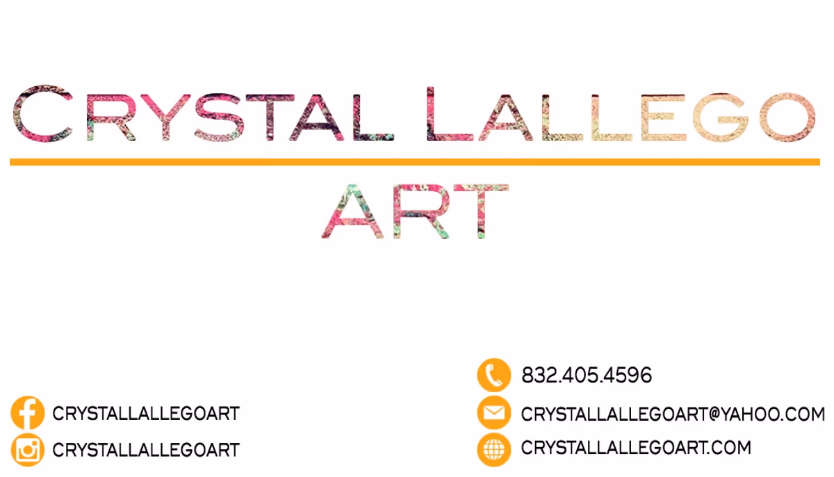 Crystal Lallego Art business card front designed by Desque