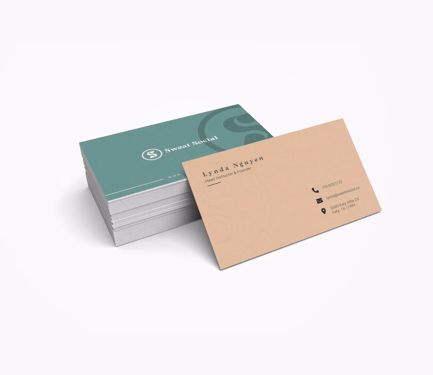 Sweat Social business card design designed by Desque