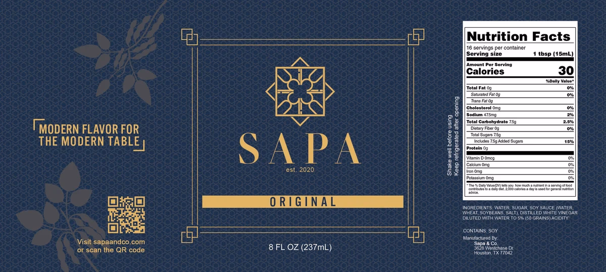 Sapa and Co original sweet soy sauce bottle label designed by Desque