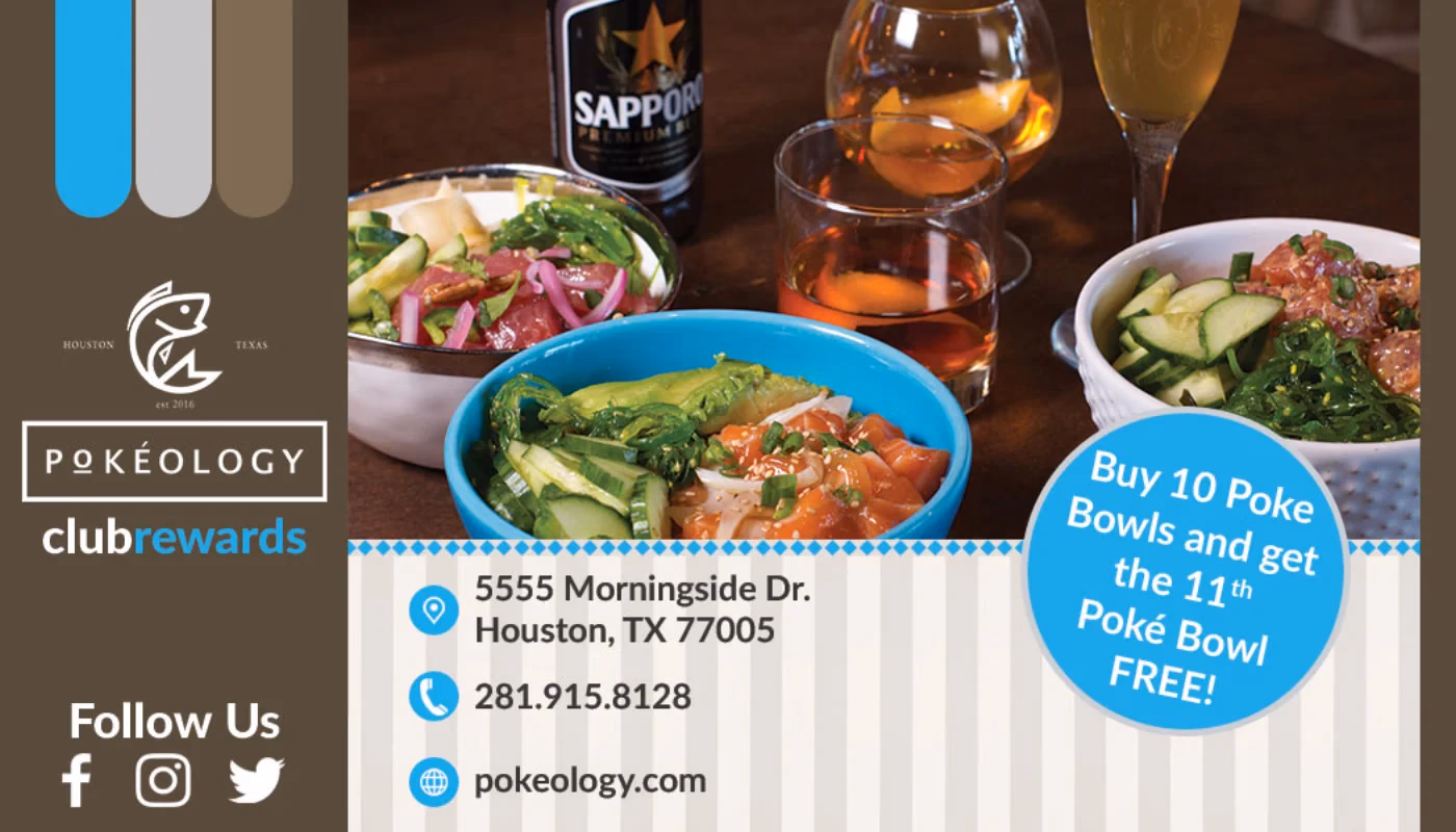 Pokeology loyalty reward card front designed by Desque