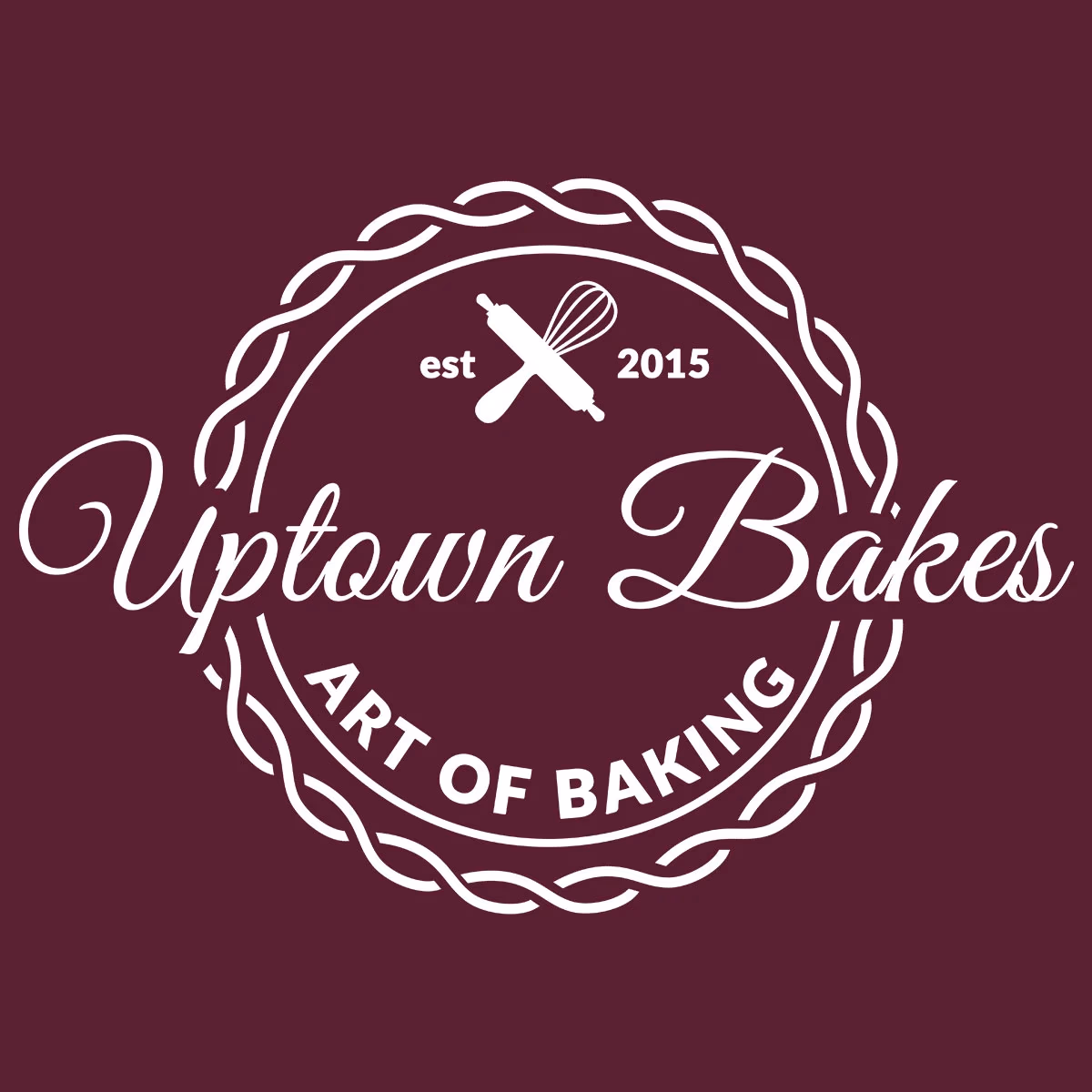 Uptown Bakes 4x4 branded packaging sticker designed by Desque