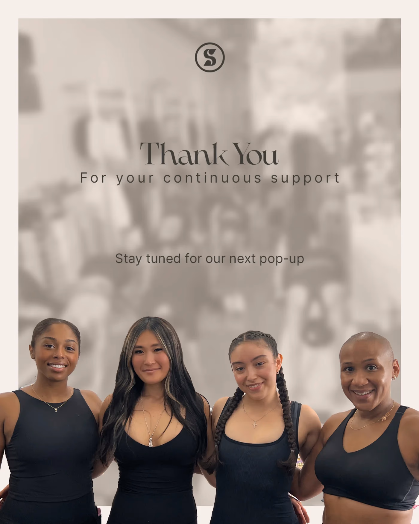 Sweat Social thank you social post and community event graphic designed by Desque