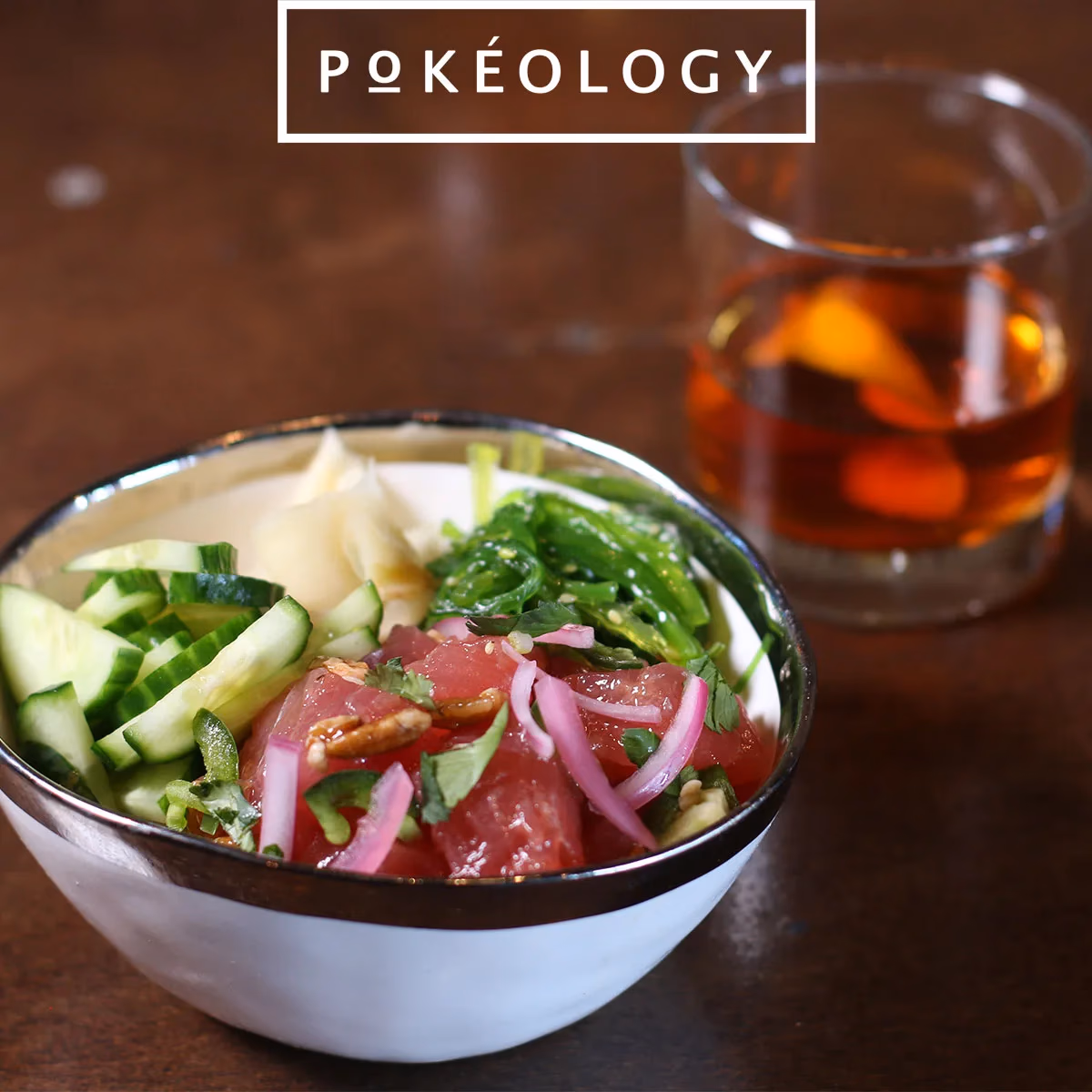 Pokeology Instagram poke bowl and drink post designed by Desque