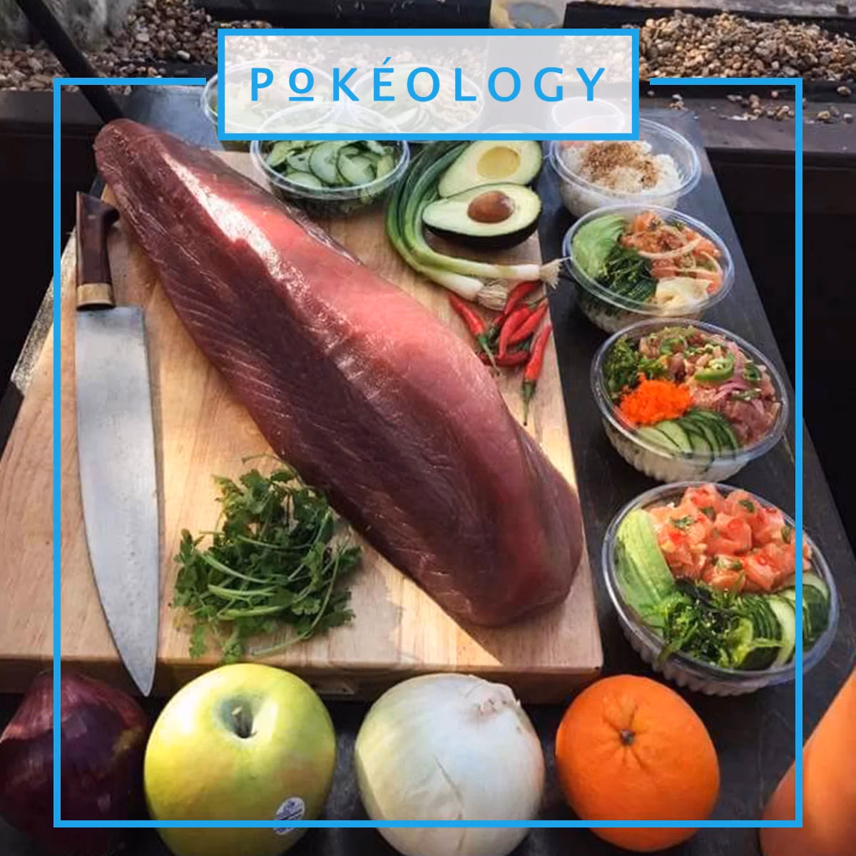 Pokeology Instagram fresh ingredients post designed by Desque