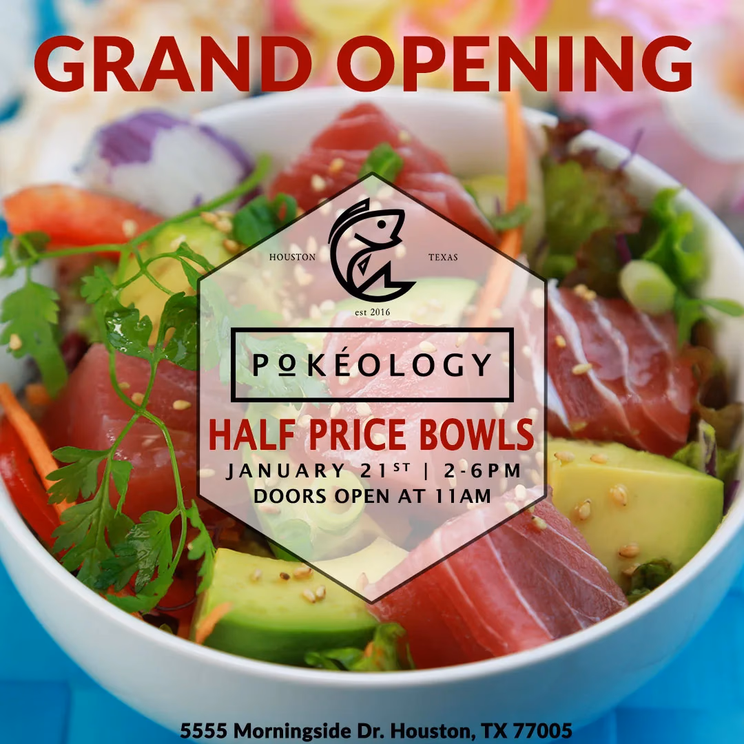 Pokeology Instagram grand opening post designed by Desque