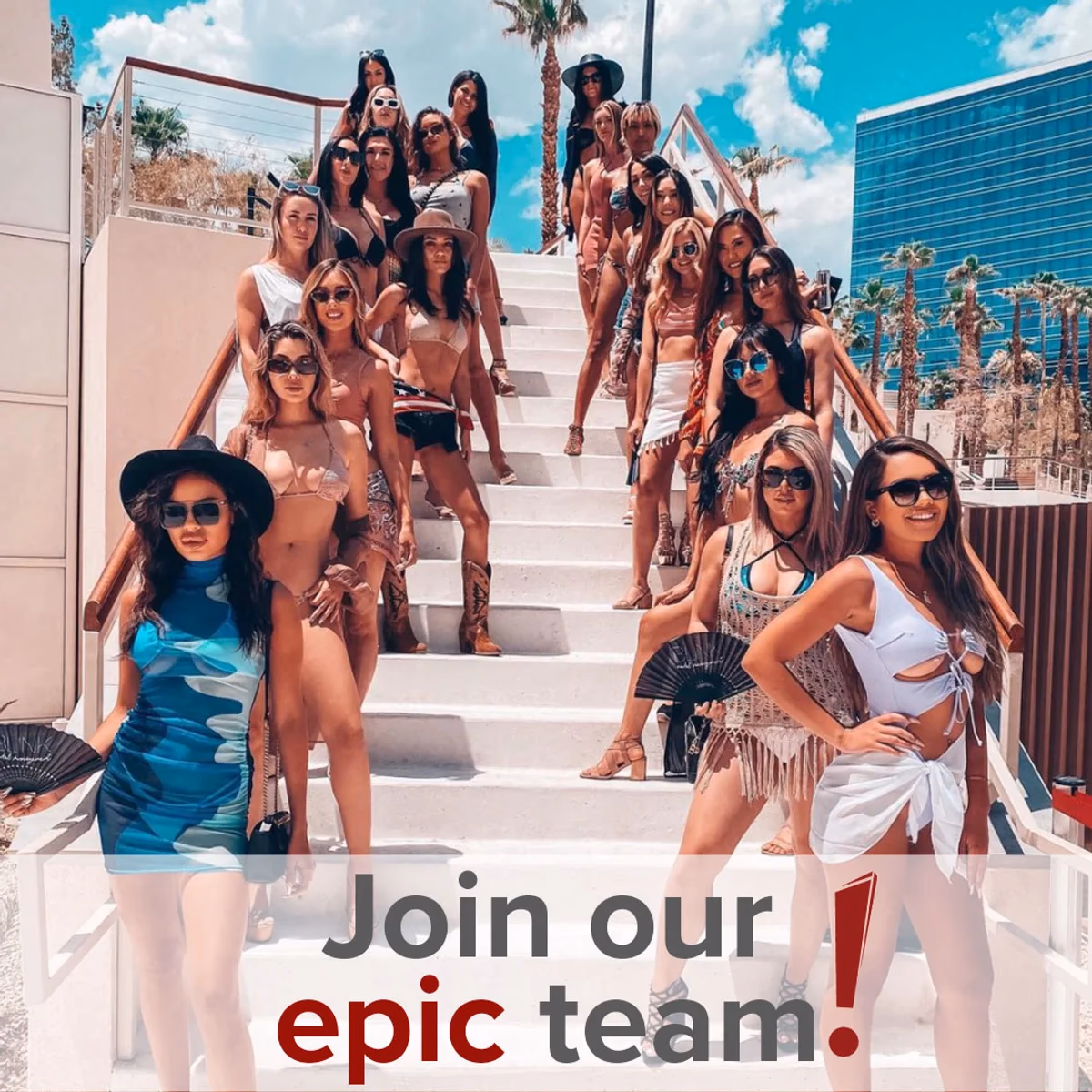 Epic Modeling Agency social media post recruiting new talent designed by Desque