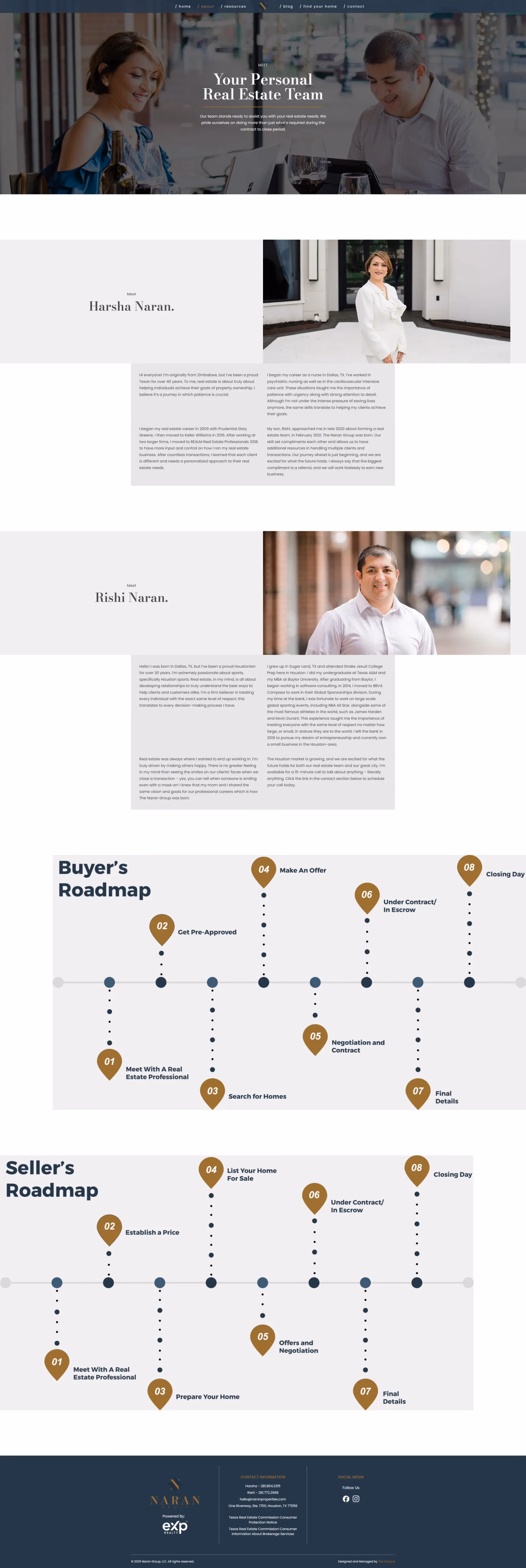 Naran Group about page showing the team story and photography, designed by Desque