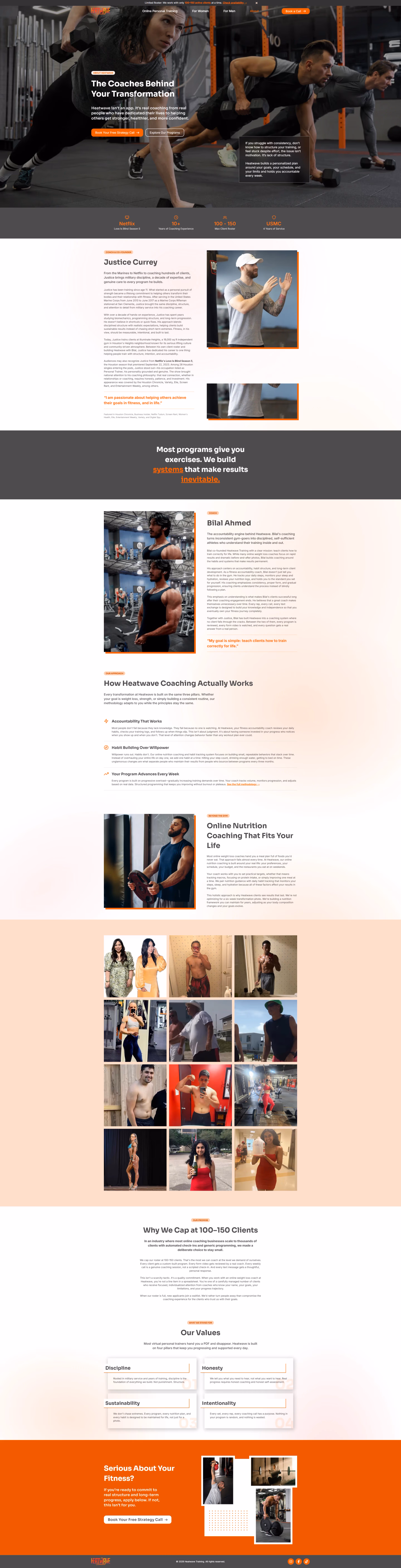 Heatwave Houston about page designed by Desque
