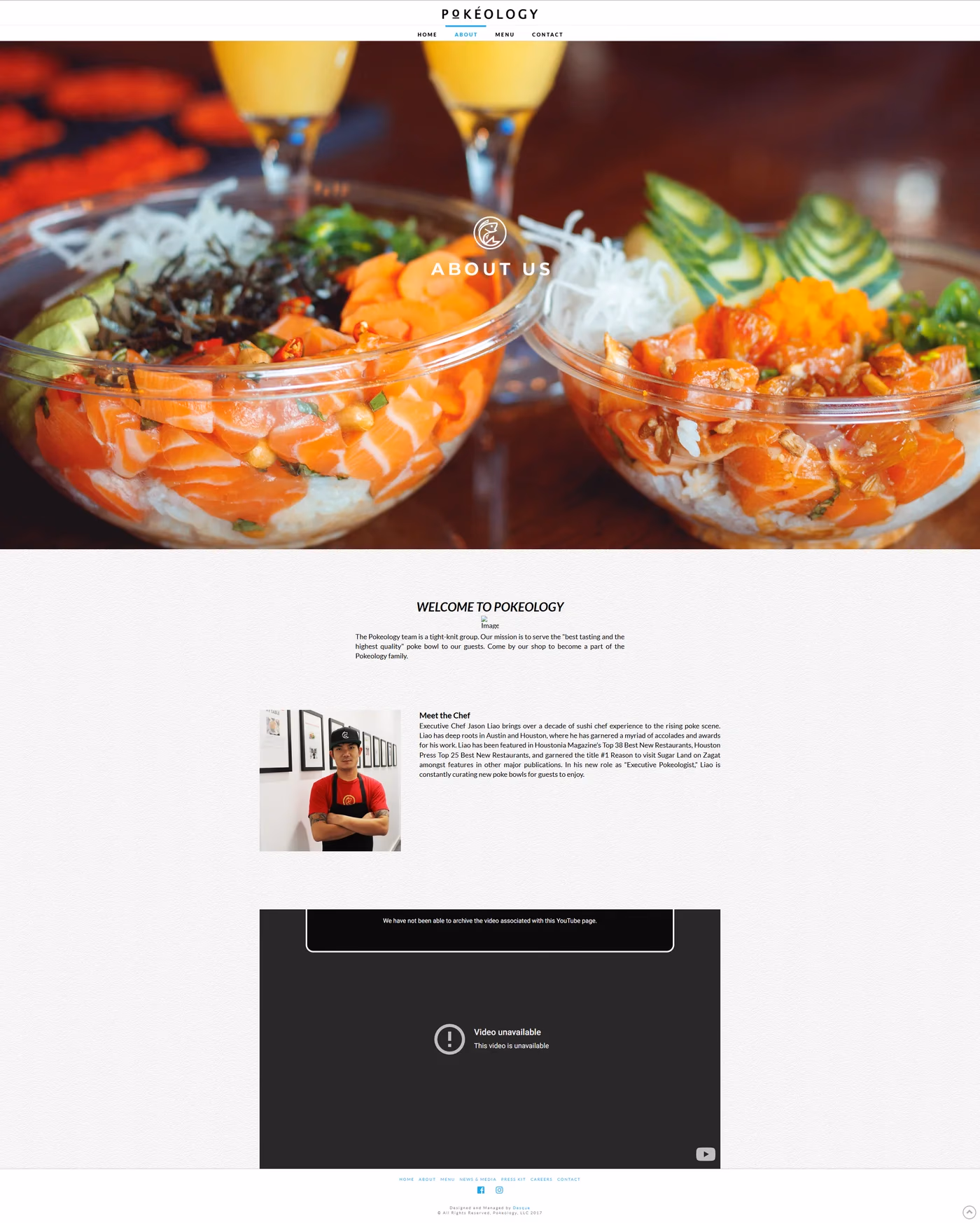 Pokeology website about page, designed by Desque