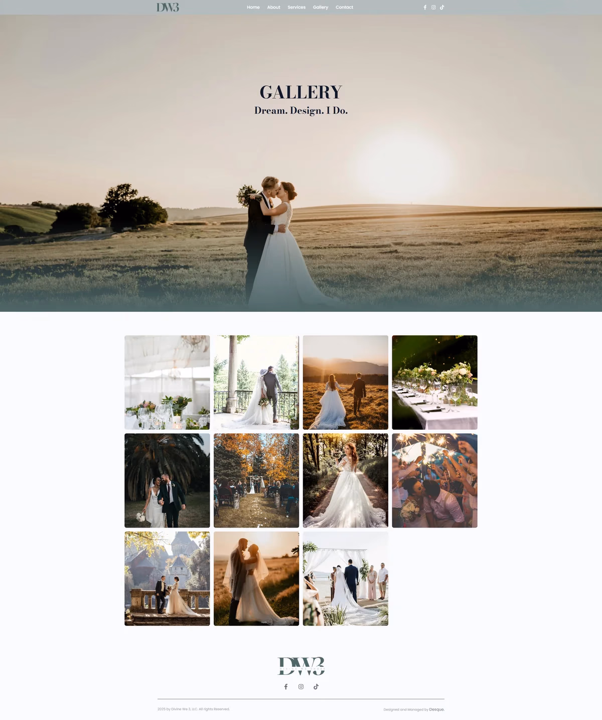 Divine We Three gallery page designed by Desque