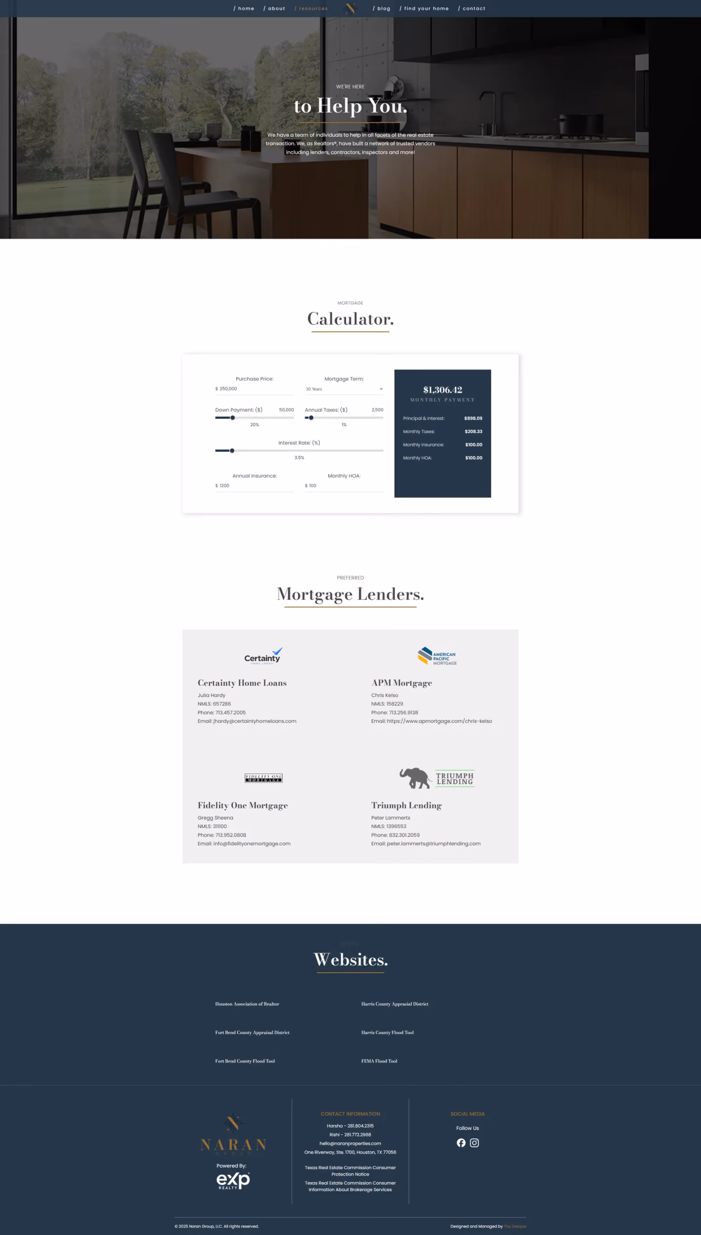 Naran Group resources page with buyer and seller educational content, designed by Desque